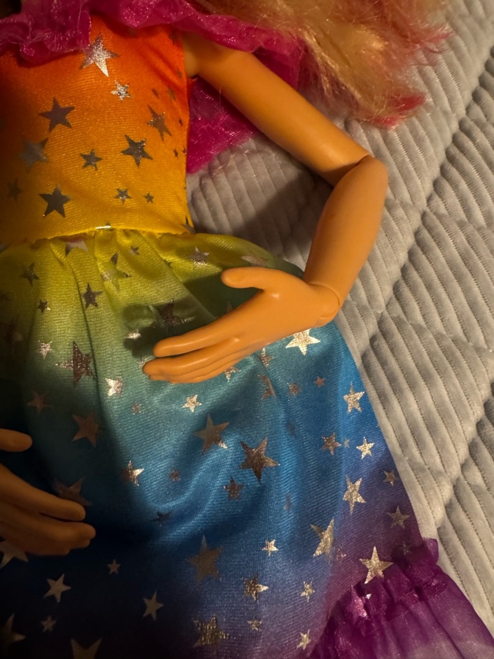 Giant Barbie Doll w/ Rainbow Dress, Large 28" Tall, 2022 Mattel, Blonde Hair HTF - Picture 9 of 14
